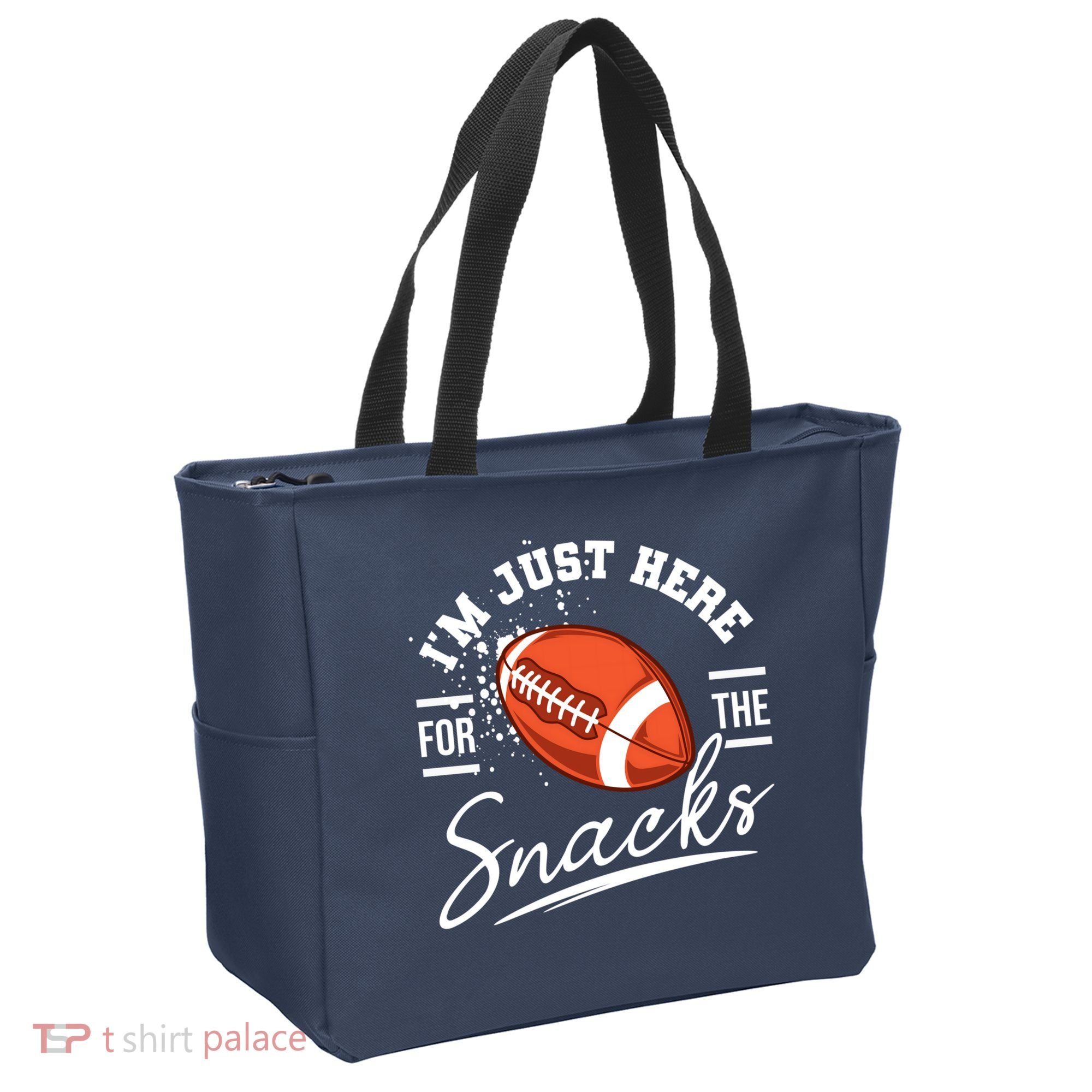 I'm Just Here For The Snacks Funny Football Tote Bag