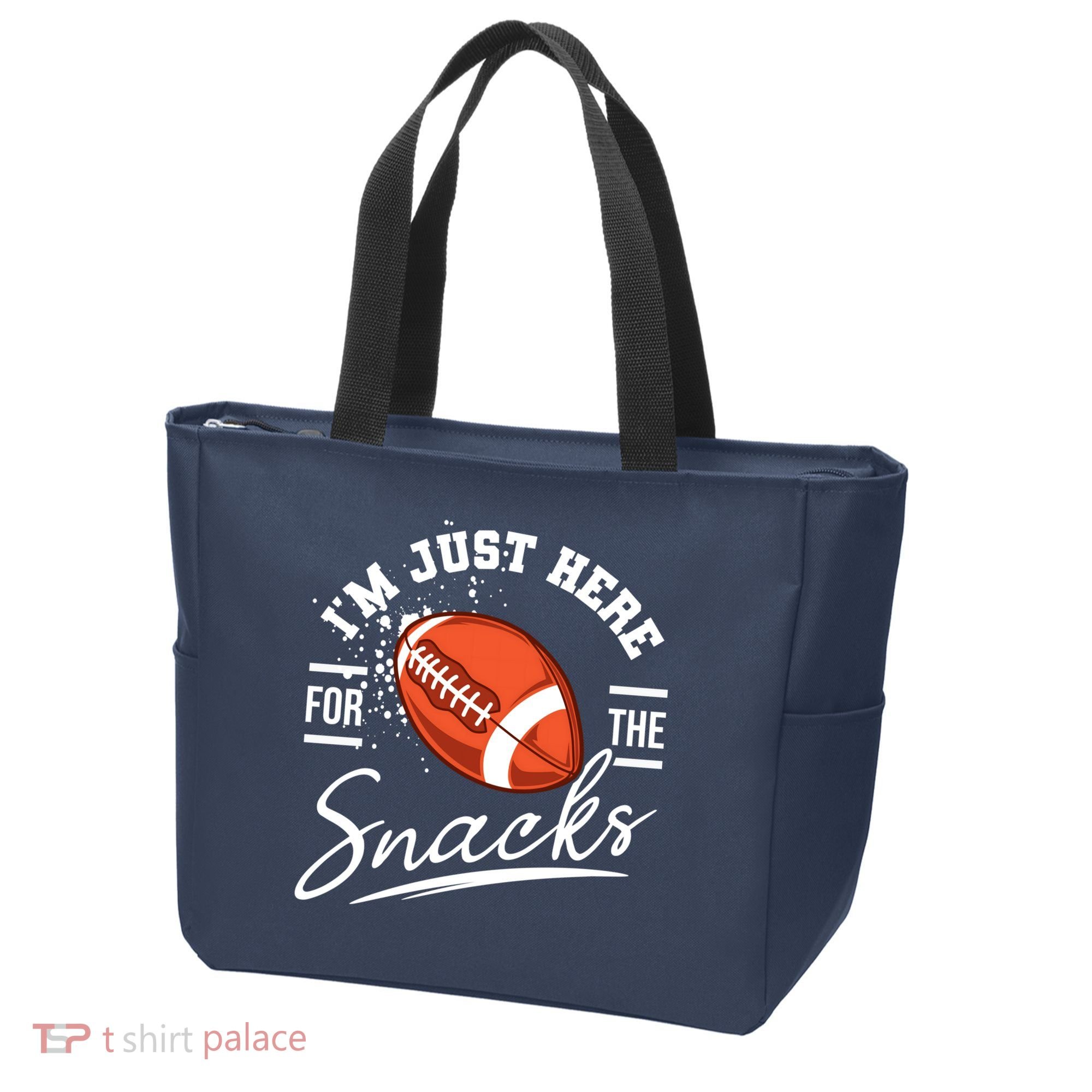 I'm Just Here For The Snacks Funny Football Tote Bag