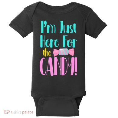 Im Just Here For The Candy Halloween Baby Bodysuit