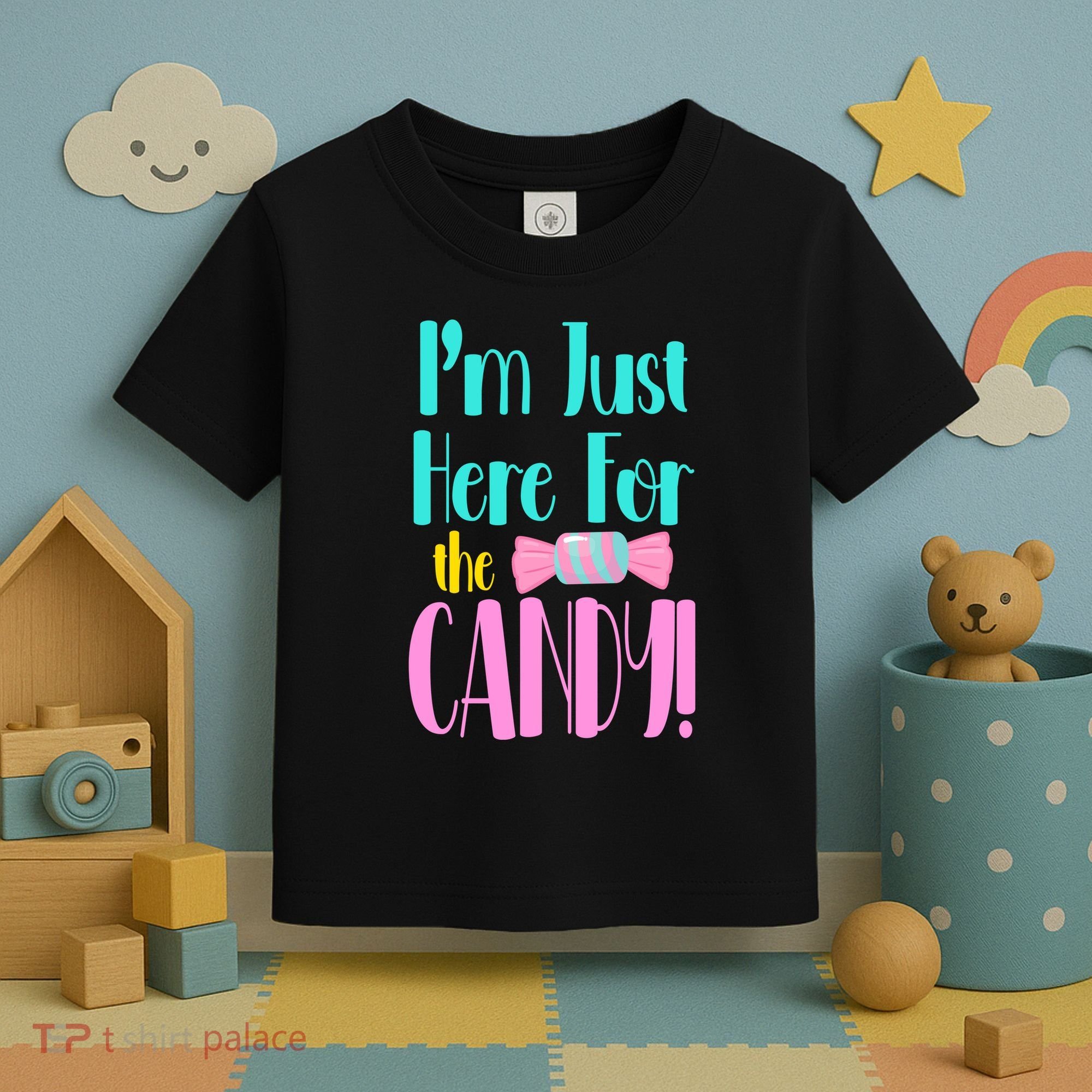 Im Just Here For The Candy Halloween Toddler T-Shirt