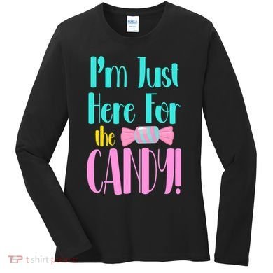Im Just Here For The Candy Halloween Women's Long Sleeve Shirt