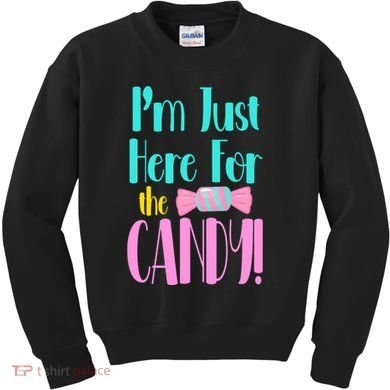 Im Just Here For The Candy Halloween Kids Sweatshirt