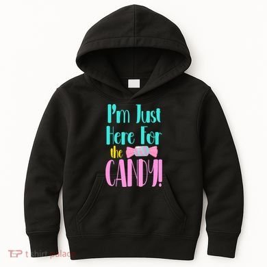 Im Just Here For The Candy Halloween Kids Hoodie