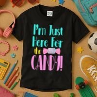 Im Just Here For The Candy Halloween Kids T-Shirt thumb 3