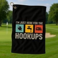 IM Just Here For The Hookups Golf Towel thumb 1