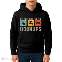 IM Just Here For The Hookups Kids Hoodie thumb 4