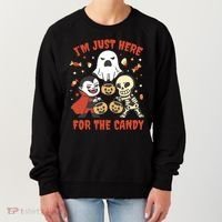 I'm Just Here For The Candy Halloween Costume Funny Women's Sweatshirt thumb 0