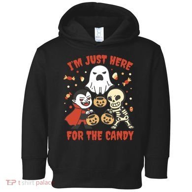 I'm Just Here For The Candy Halloween Costume Funny Toddler Hoodie
