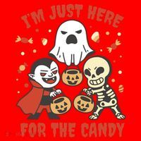 I'm Just Here For The Candy Halloween Costume Funny Santa Hat thumb 1