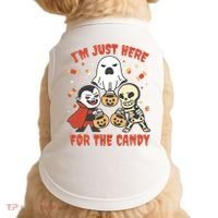 I'm Just Here For The Candy Halloween Costume Funny Doggie Tank thumb 0