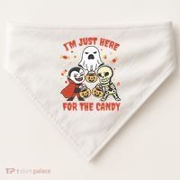 I'm Just Here For The Candy Halloween Costume Funny USA-Made Doggie Bandana thumb 0