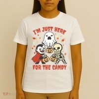 I'm Just Here For The Candy Halloween Costume Funny T-Shirt thumb 4