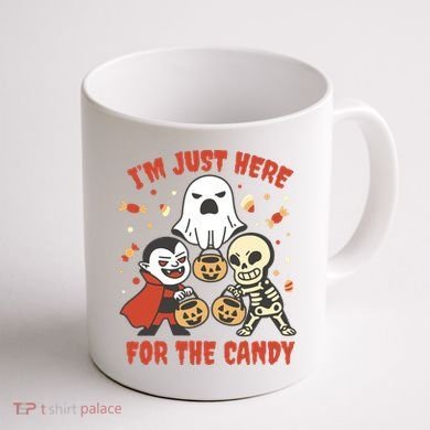 I'm Just Here For The Candy Halloween Costume Funny Coffee Mug back