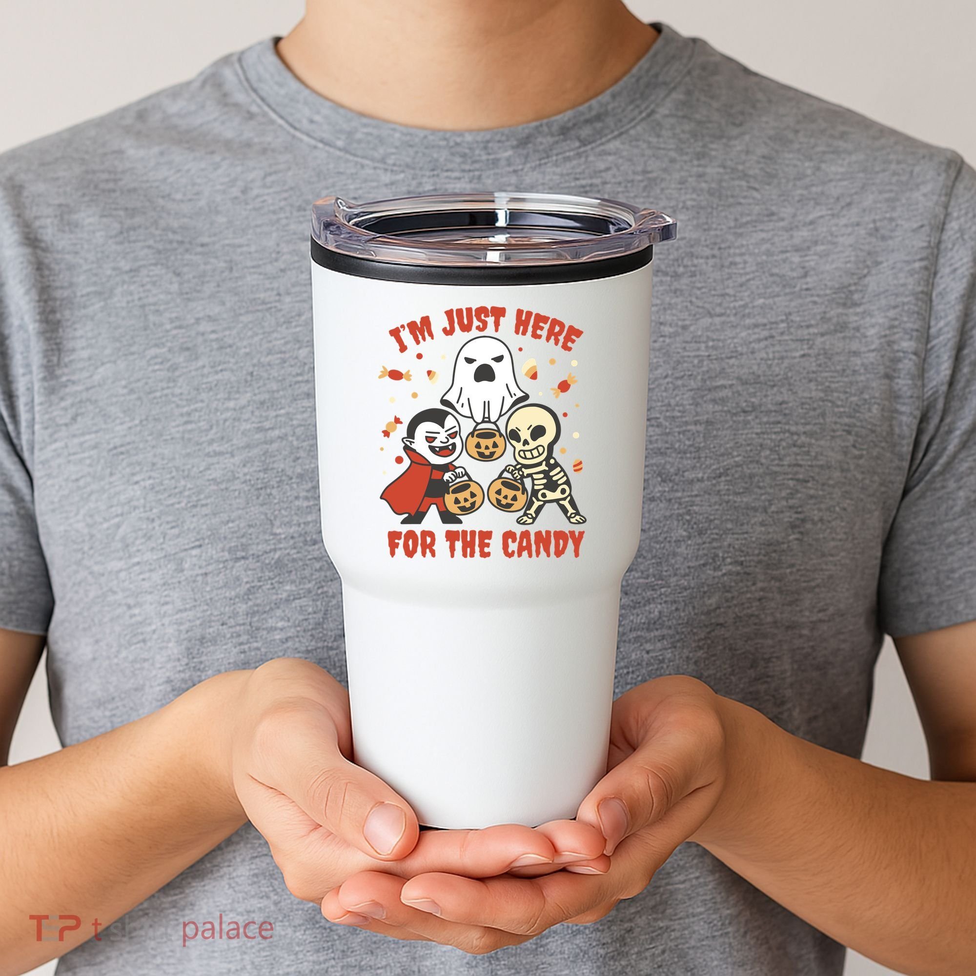 I'm Just Here For The Candy Halloween Costume Funny Tumbler