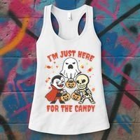 I'm Just Here For The Candy Halloween Costume Funny Women's Tank Top thumb 3