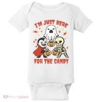 I'm Just Here For The Candy Halloween Costume Funny Baby Bodysuit thumb 0