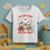 I'm Just Here For The Candy Halloween Costume Funny Toddler T-Shirt thumb 3