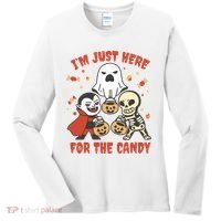 I'm Just Here For The Candy Halloween Costume Funny Women's Long Sleeve Shirt thumb 0