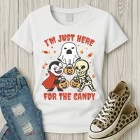 I'm Just Here For The Candy Halloween Costume Funny Women's T-Shirt thumb 3