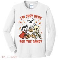 I'm Just Here For The Candy Halloween Costume Funny Kids Long Sleeve Shirt thumb 0