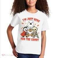 I'm Just Here For The Candy Halloween Costume Funny Kids T-Shirt thumb 2