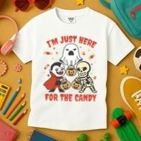 I'm Just Here For The Candy Halloween Costume Funny Kids T-Shirt thumb 3