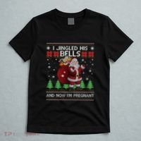I Jingled His Bells IM Pregnant Ugly Xmas Sweater Funny T-Shirt thumb 5