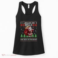 I Jingled His Bells IM Pregnant Ugly Xmas Sweater Funny Women's Tank Top thumb 0