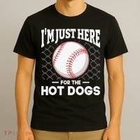 I'm Just Here For The Hot Dogs Summer Baseball Game Hotdog T-Shirt thumb 3
