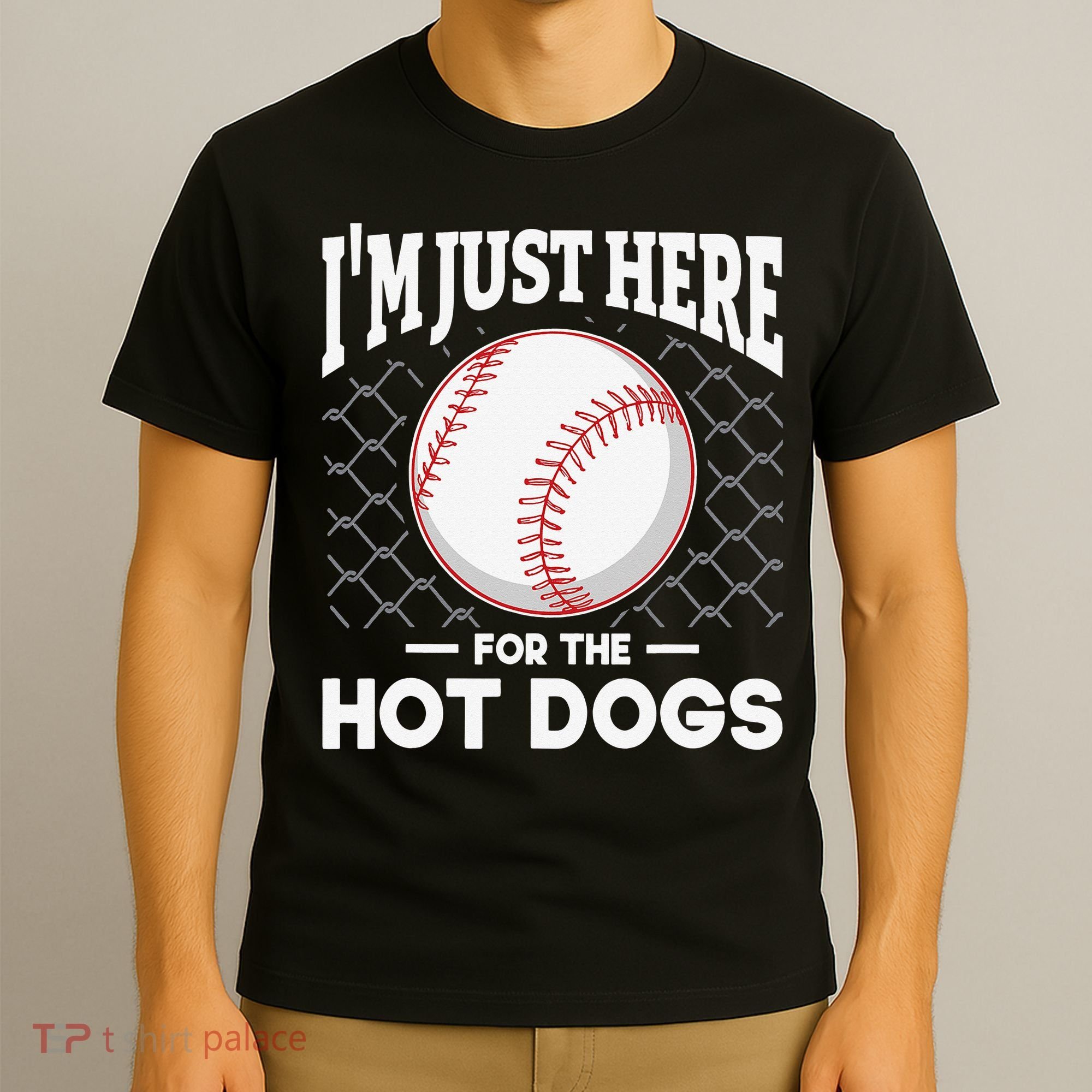 I'm Just Here For The Hot Dogs Summer Baseball Game Hotdog T-Shirt