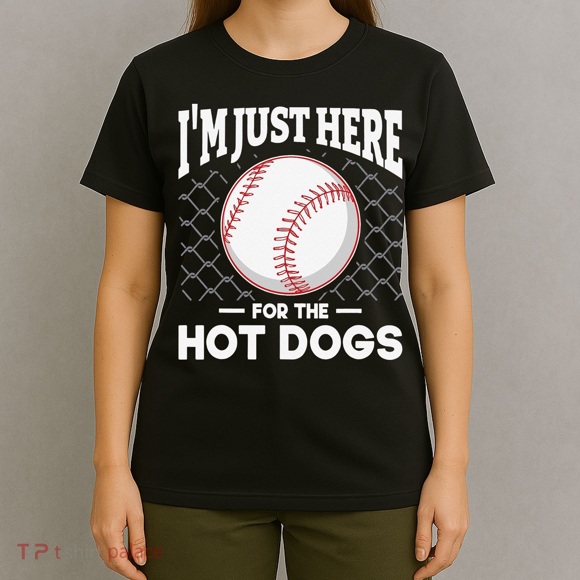 I'm Just Here For The Hot Dogs Summer Baseball Game Hotdog T-Shirt