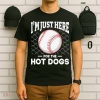 I'm Just Here For The Hot Dogs Summer Baseball Game Hotdog T-Shirt thumb 6