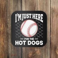 I'm Just Here For The Hot Dogs Summer Baseball Game Hotdog Coaster thumb 0