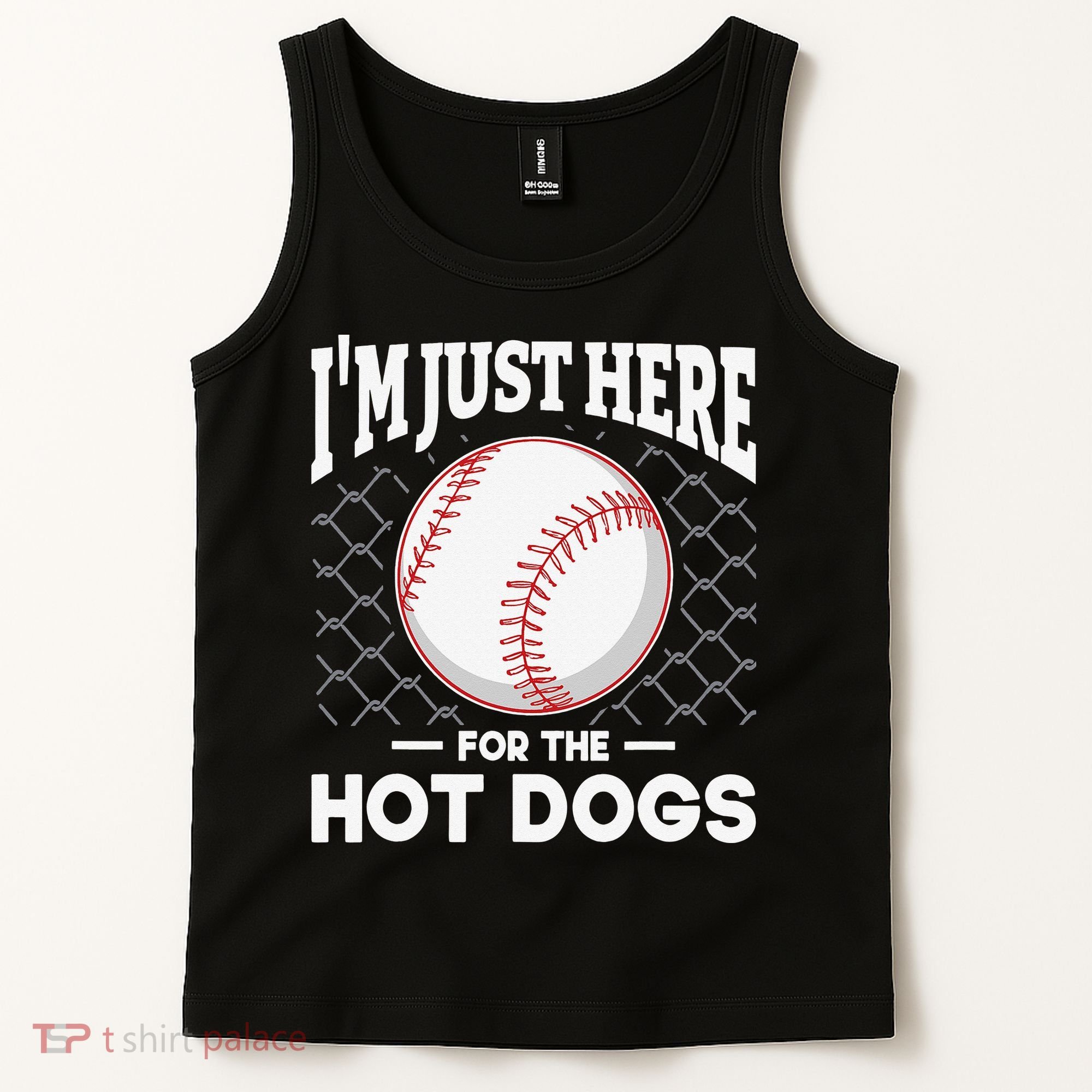 I'm Just Here For The Hot Dogs Summer Baseball Game Hotdog Tank Top