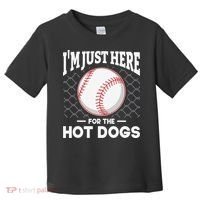 I'm Just Here For The Hot Dogs Summer Baseball Game Hotdog Toddler T-Shirt thumb 0