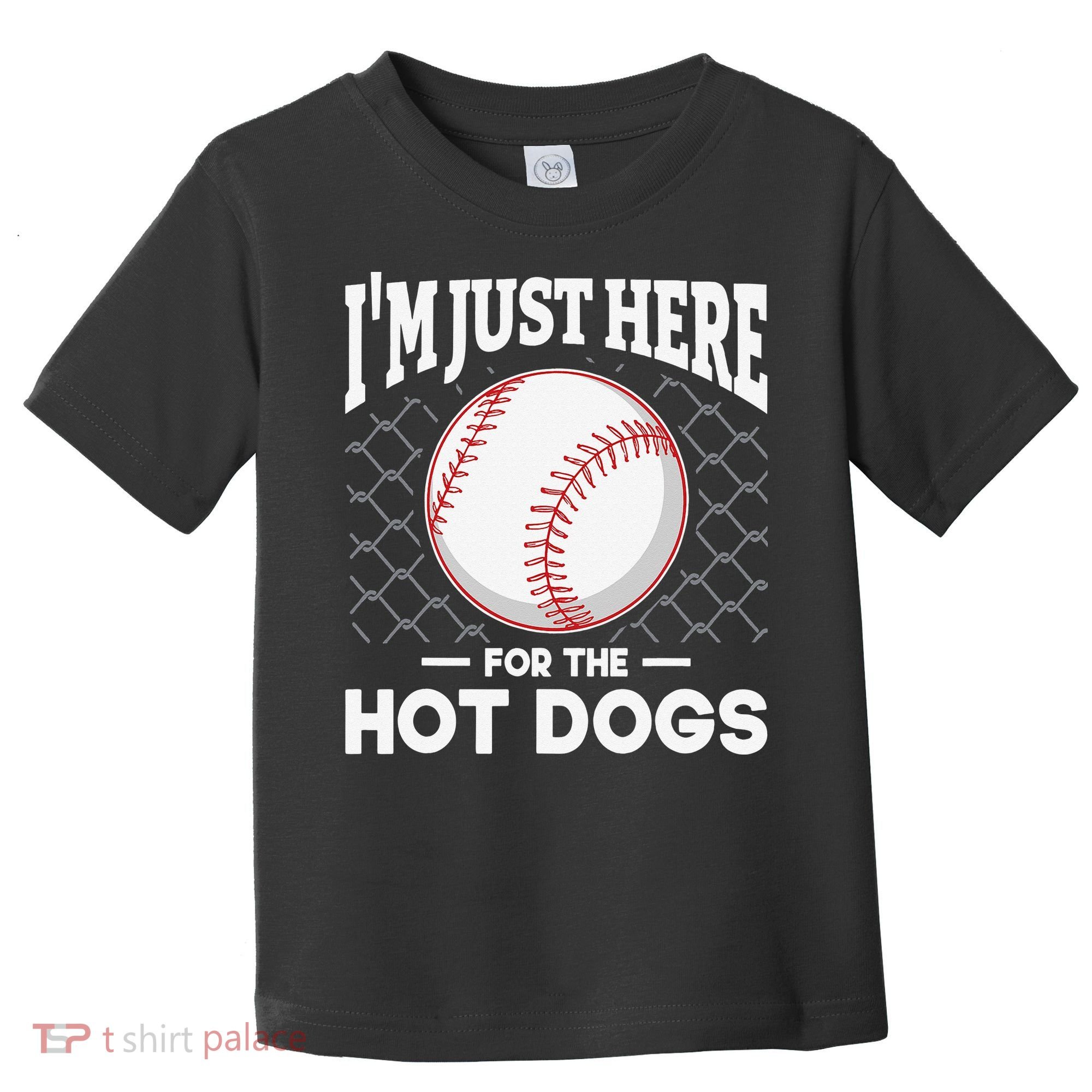 I'm Just Here For The Hot Dogs Summer Baseball Game Hotdog Toddler T-Shirt