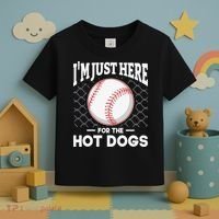 I'm Just Here For The Hot Dogs Summer Baseball Game Hotdog Toddler T-Shirt thumb 3