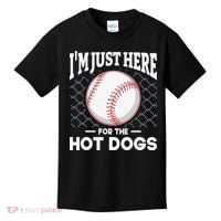 I'm Just Here For The Hot Dogs Summer Baseball Game Hotdog Kids T-Shirt thumb 0