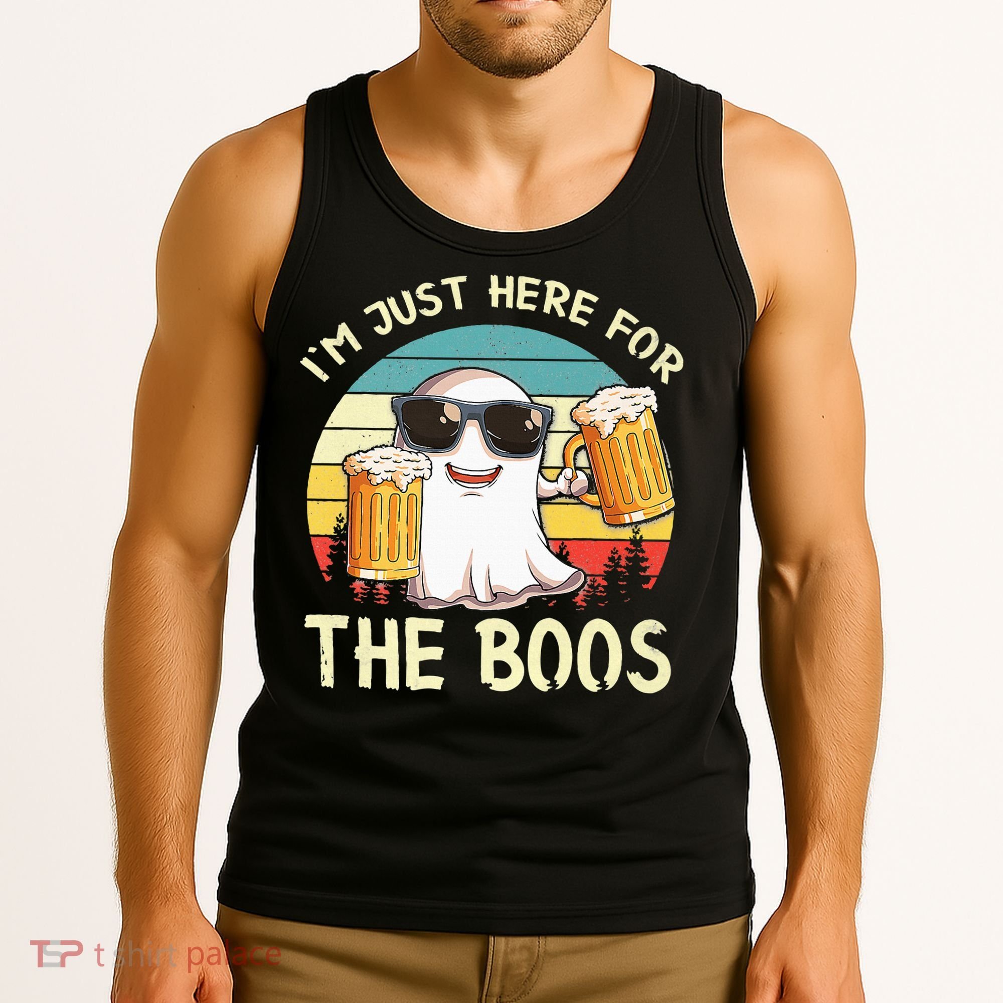 I'm Just Here For The Boos Halloween Beer Lovers Tank Top