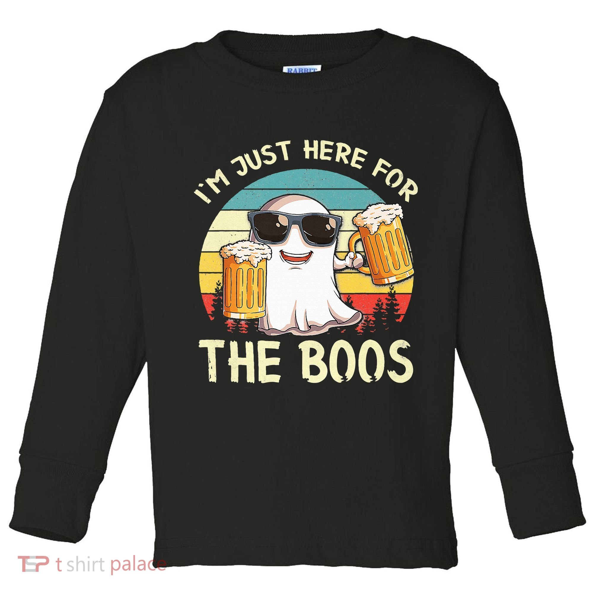 I'm Just Here For The Boos Halloween Beer Lovers Toddler Long Sleeve Shirt