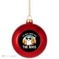 I'm Just Here For The Boos Halloween Beer Lovers Plastic Christmas Ball Ornament thumb 0