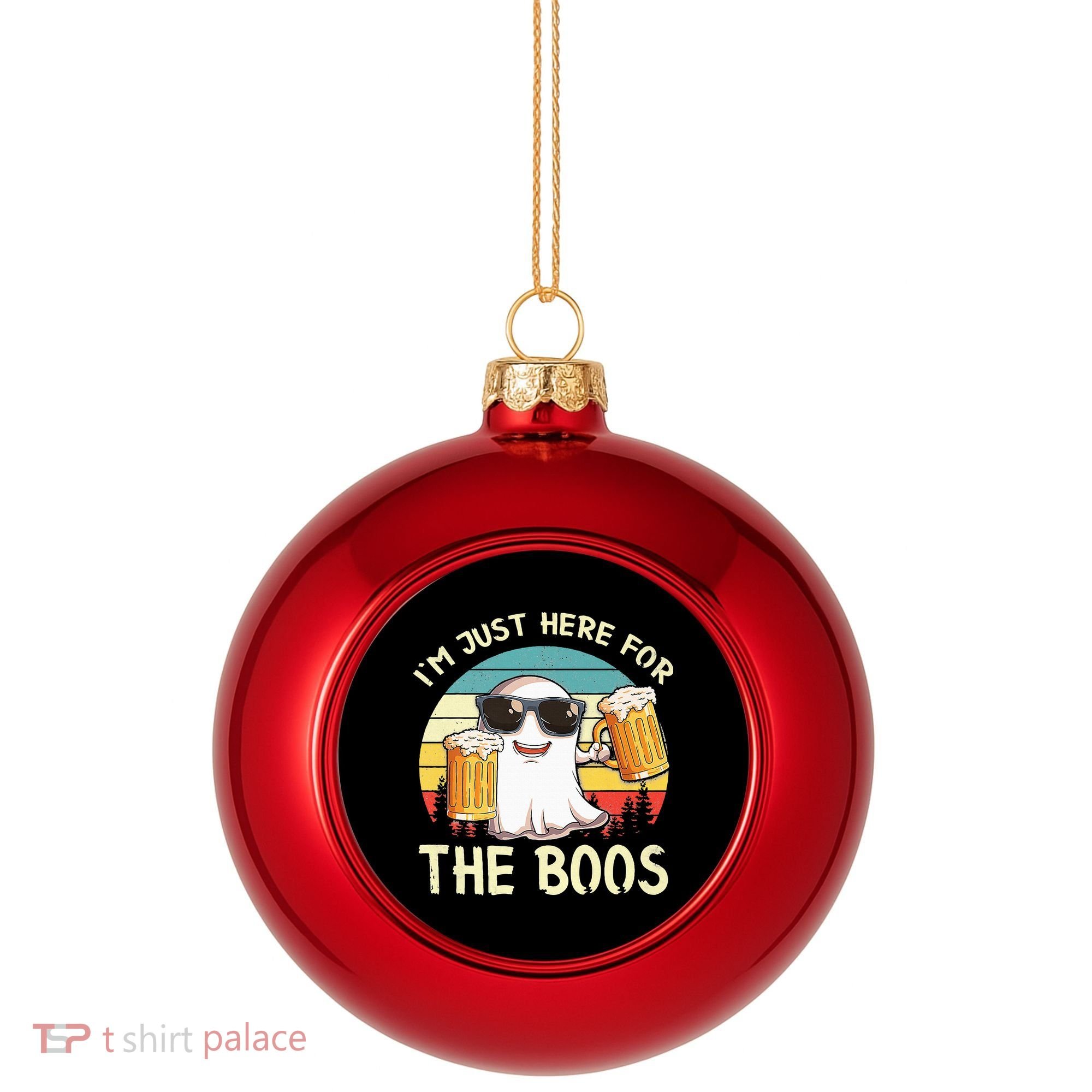 I'm Just Here For The Boos Halloween Beer Lovers Plastic Christmas Ball Ornament