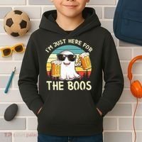 I'm Just Here For The Boos Halloween Beer Lovers Kids Hoodie thumb 2