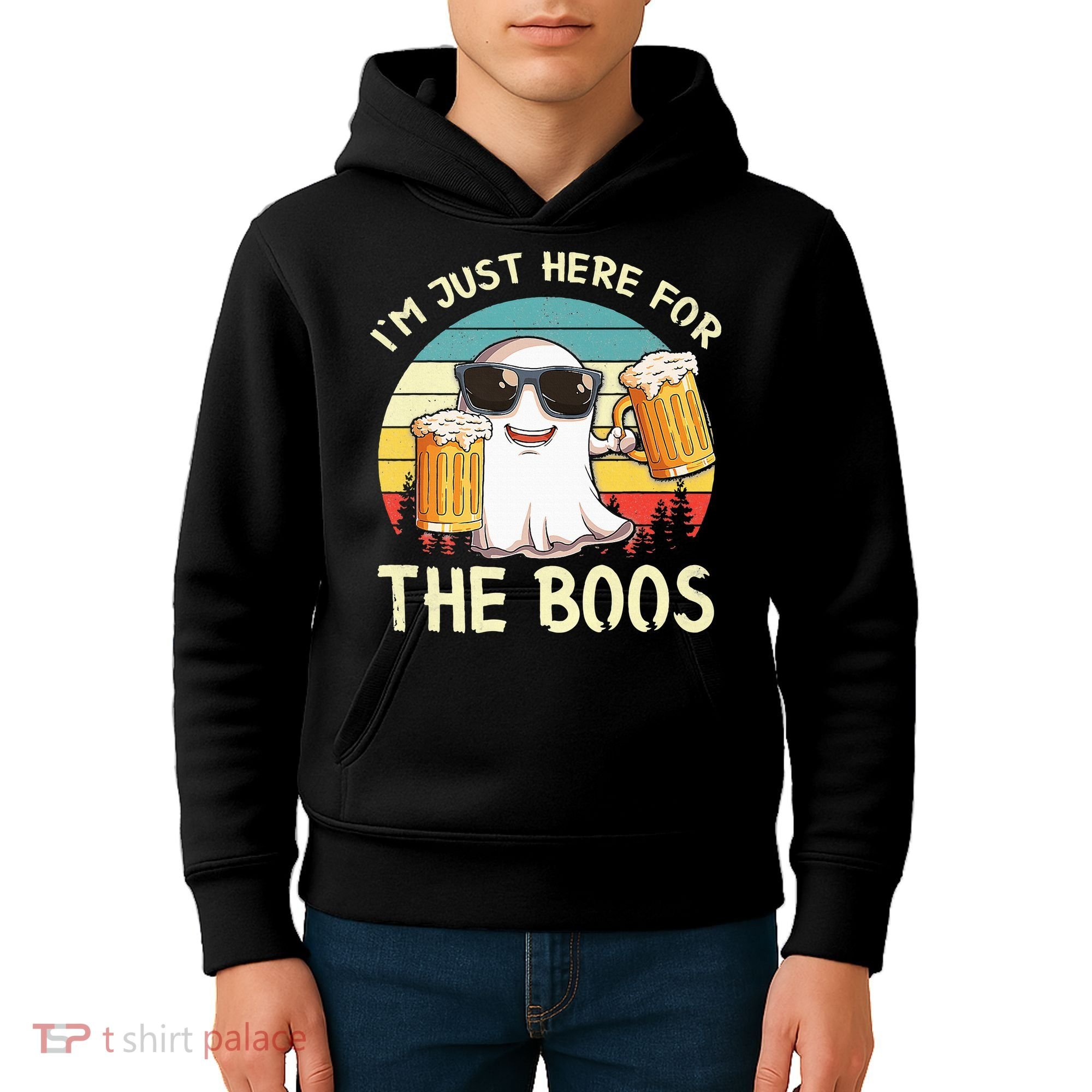 I'm Just Here For The Boos Halloween Beer Lovers Kids Hoodie