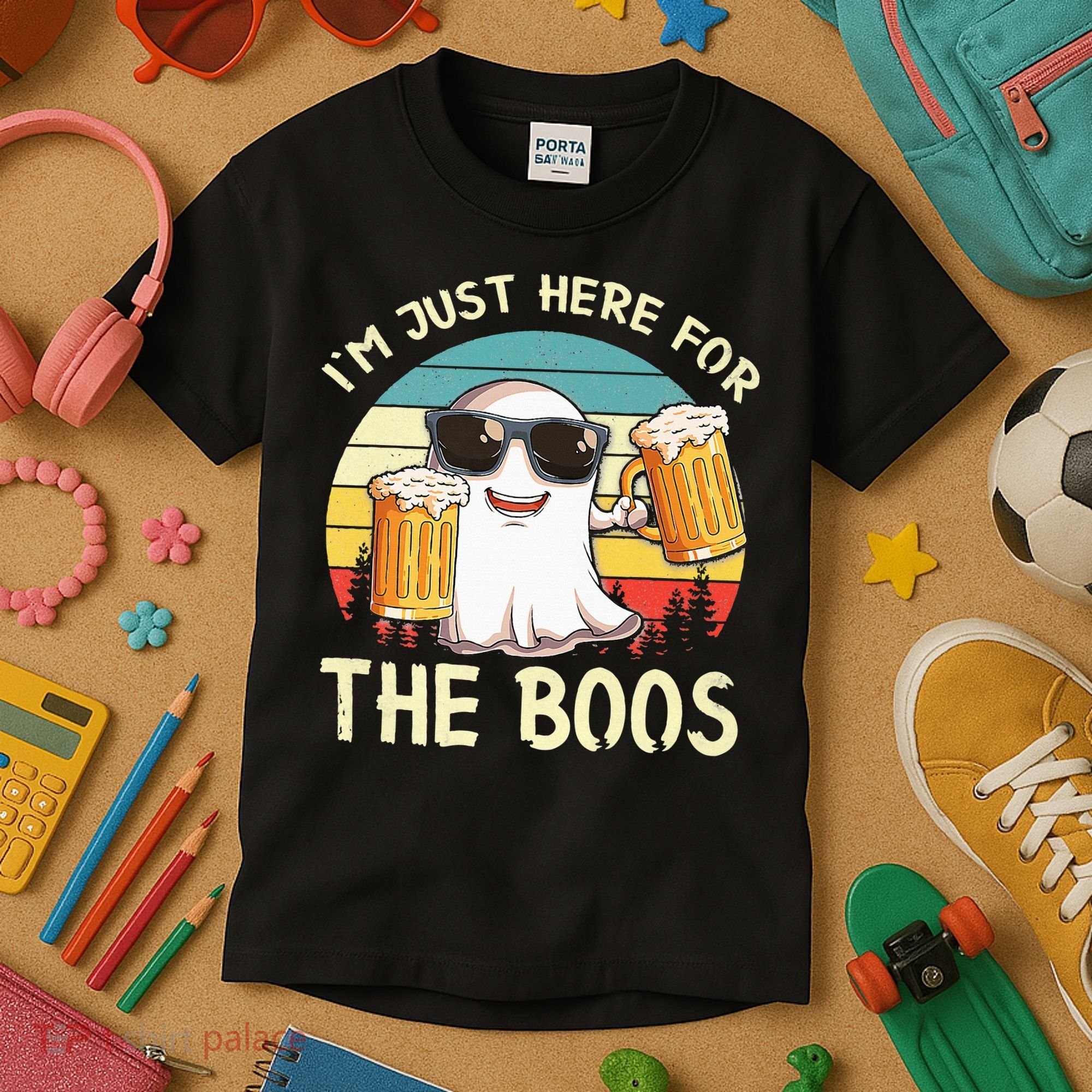 I'm Just Here For The Boos Halloween Beer Lovers Kids T-Shirt