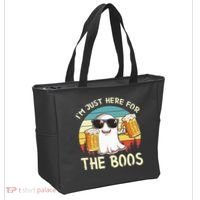 I'm Just Here For The Boos Halloween Beer Lovers Tote Bag thumb 2
