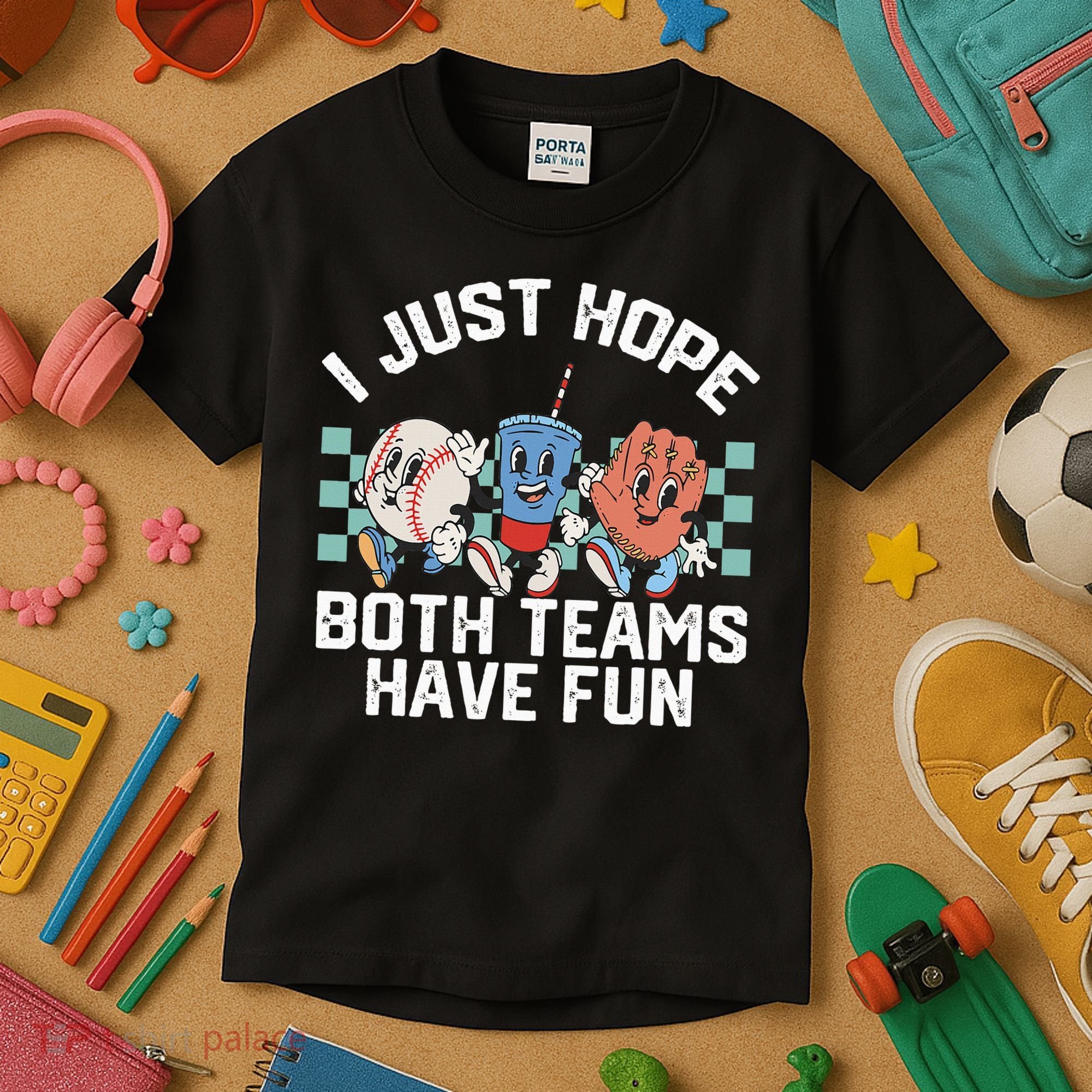 I Just Hope Both Teams Have Fun Baseball Kids T-Shirt