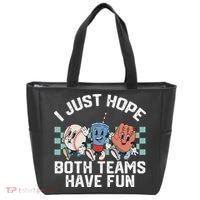 I Just Hope Both Teams Have Fun Baseball Tote Bag thumb 0