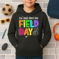 Im Just Here For Field Day Teacher Kids Hoodie thumb 2
