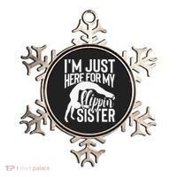 I'm Just Here For My Flippin' Sister Gymnast Brother Ornament thumb 0